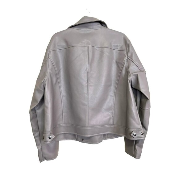 Blank NYC  Gray Faux Leather Moto Jacket Size 1X NWT - Picture 4 of 5